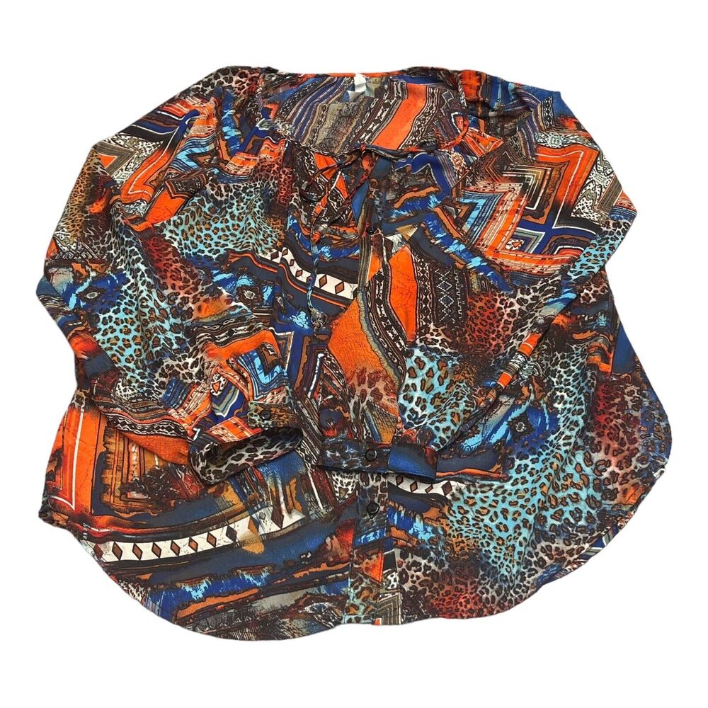 NY Collections Multicolor Long Sleeved Shirt Women’s Size Medium